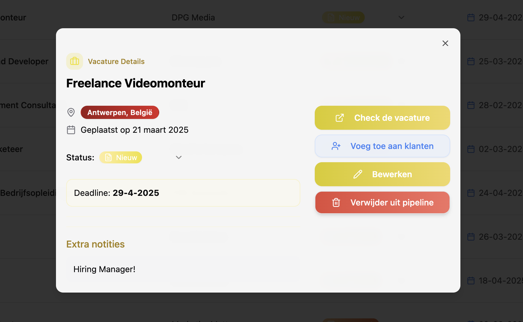 Vacature details